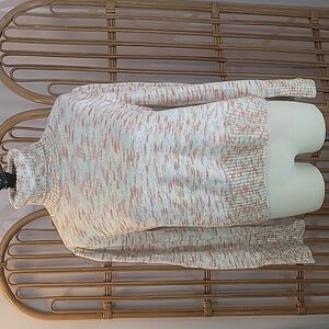 LC Lauren Conrad pastel colors sweater women's sz L turtleneck peach yellow